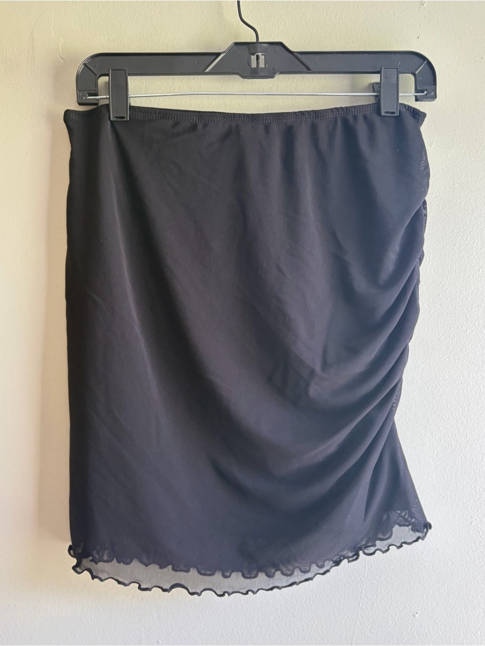 Women's Asymmetrical Black Lace Stretch Slip On Skirt - XL